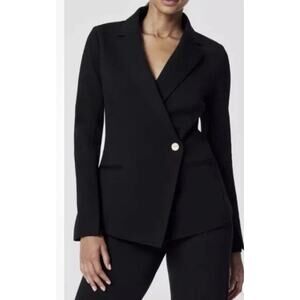 SPANX Size L The Perfect Asymmetrical Tailored Blazer Classic Black Ponte NWT